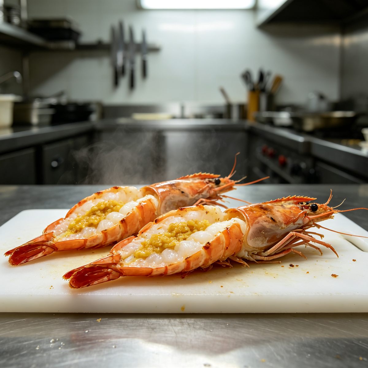 Fresh Mantis Shrimp Split and Grilled